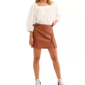 Free People Faux Leather Mini Skirt